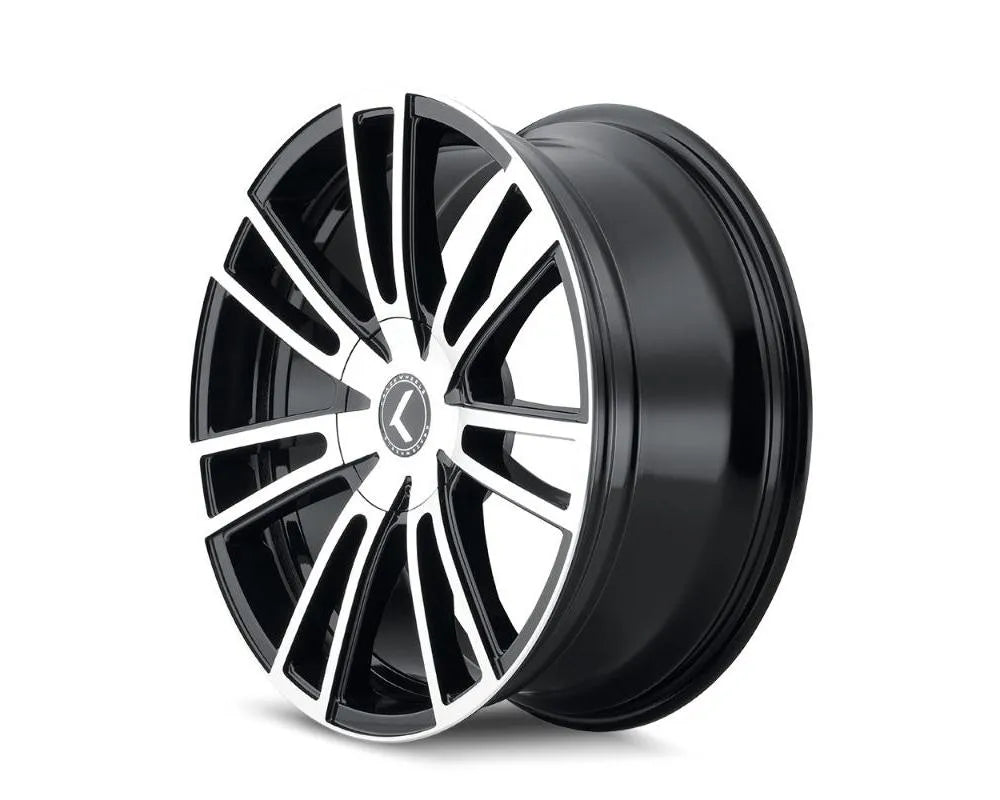 Kraze Spectra 18x8 gloss black wheel with machined finish and center cap (2)
