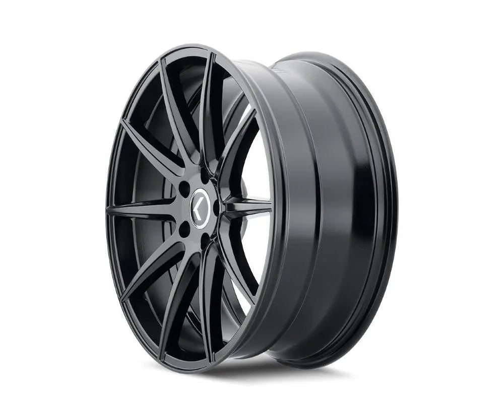 Gloss black Kraze Cosmos 17-inch wheel with multi-spoke design, shown straight-on (2)