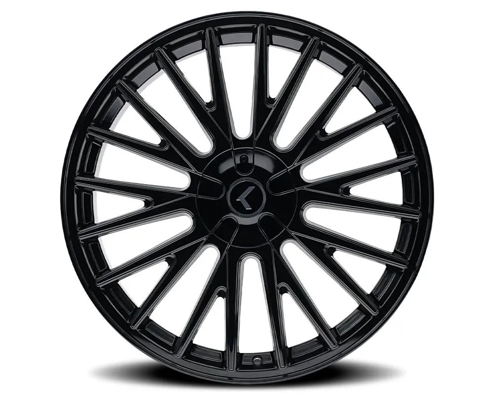 Gloss black Kraze Double Down 17x8 wheel with aggressive multi-spoke design (3)