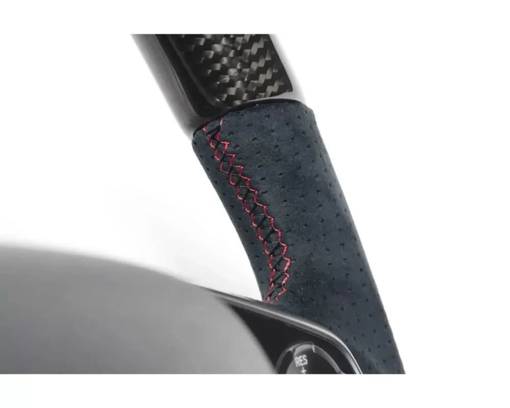 GReddy black and red carbon fiber steering wheel with suede leather grip (3)