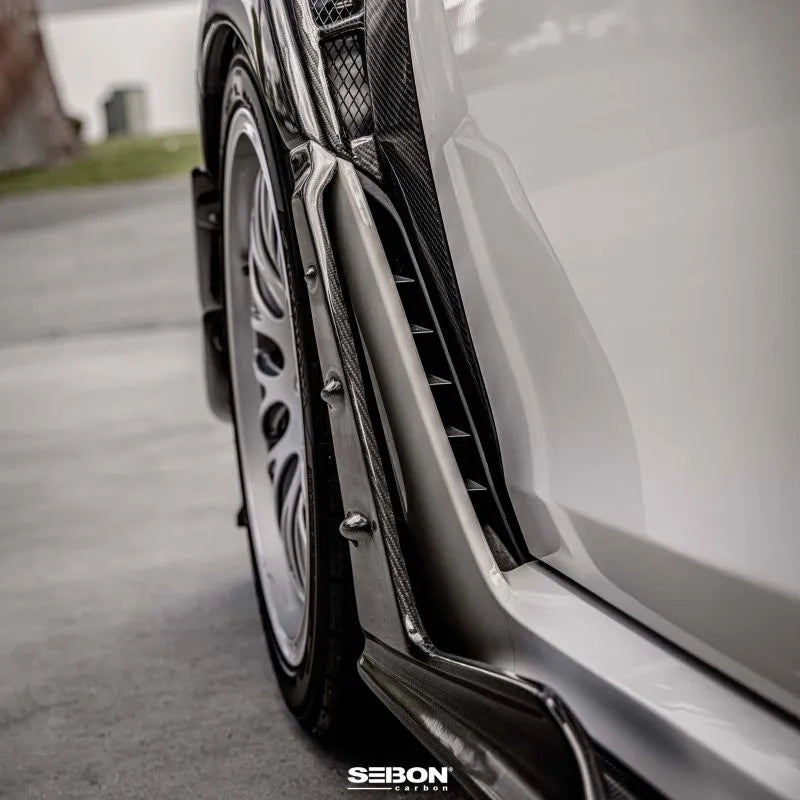 MB-Style Carbon Fiber Front Side Skirt Extensions [for 2023-2025 Honda Civic Type-R]