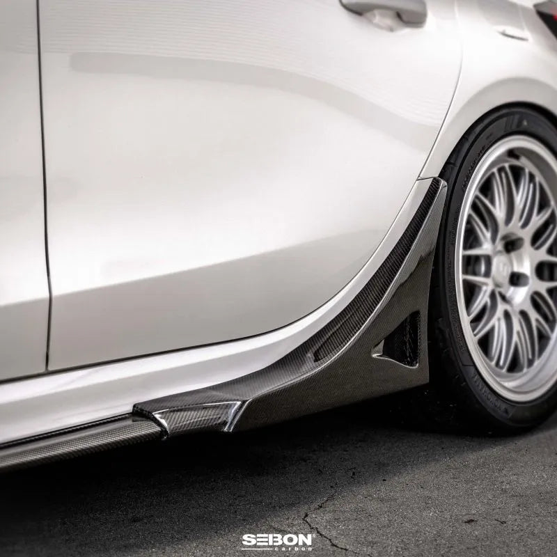 Seibon MB-Style Carbon Fiber Rear Side Skirt Extensions [for 2023-2025 Honda Civic Type-R]