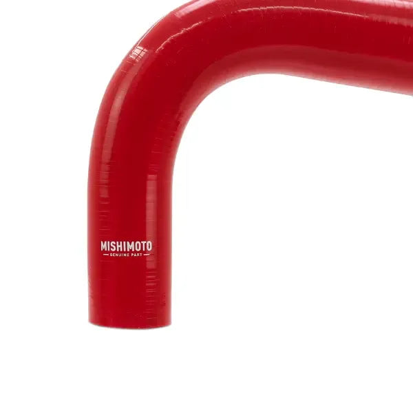 Red silicone coolant hose kit with upper and lower radiator hoses and clamps (7)