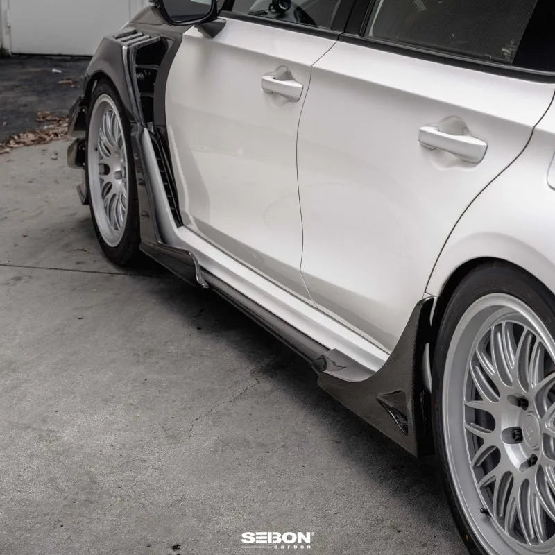 Seibon MB-Style Carbon Fiber Rear Side Skirt Extensions [for 2023-2025 Honda Civic Type-R]