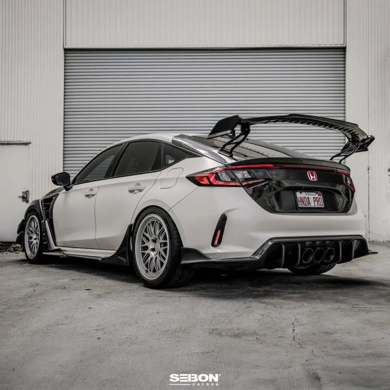 Seibon MB-Style Carbon Fiber Rear Side Skirt Extensions [for 2023-2025 Honda Civic Type-R]