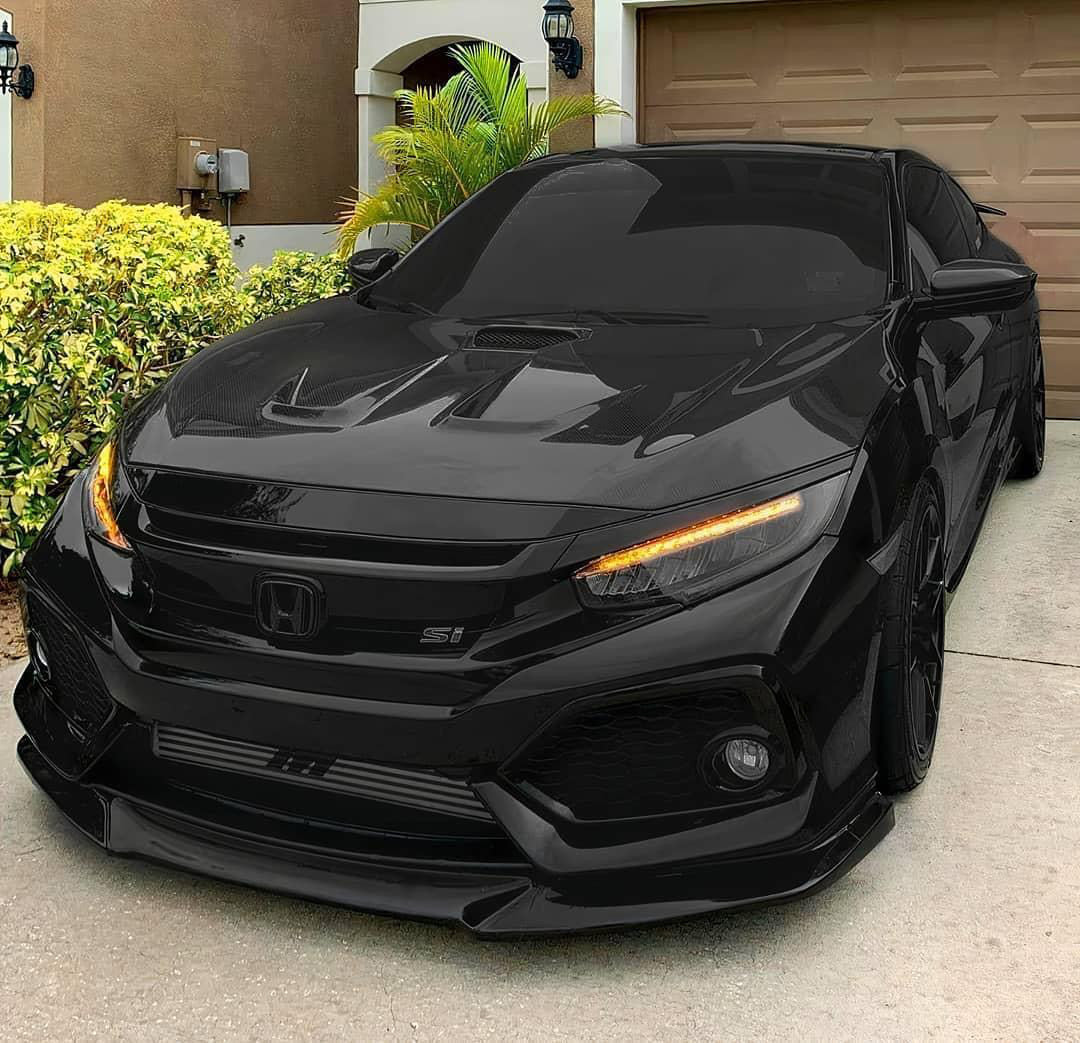 Unpainted glossy plastic GT Style front bumper lip (2)