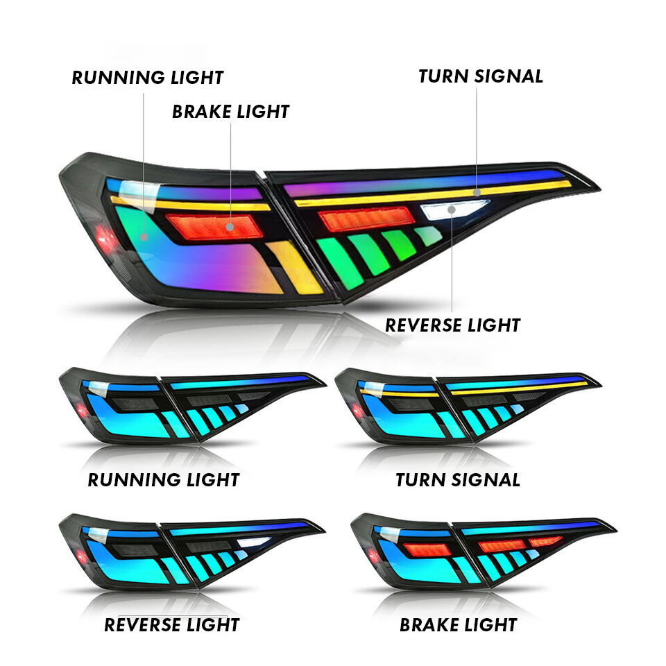 Sequential RGB taillights with animated light effects for Honda Civic sedan (6)