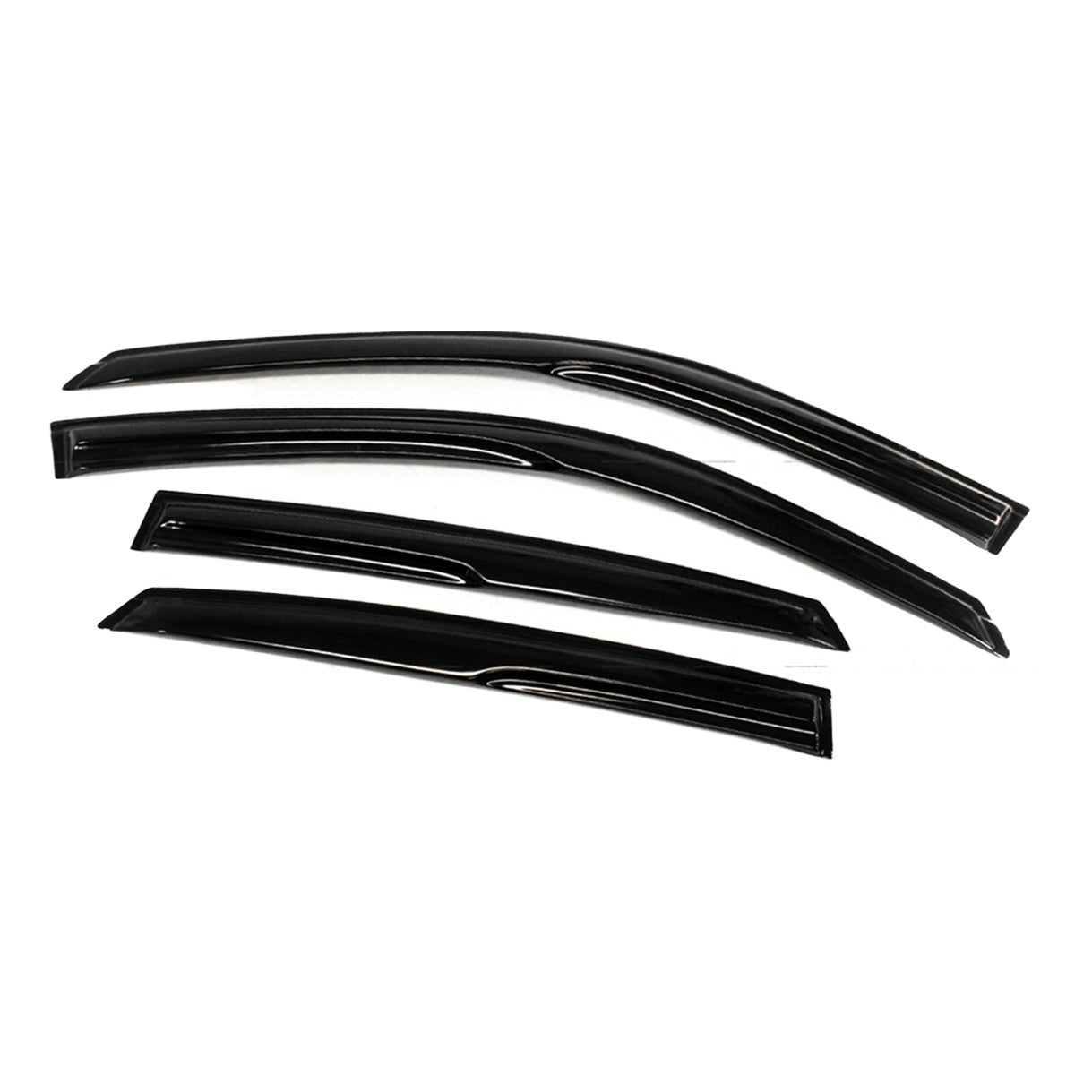 Front view of four black glossy window visors for 2023-2026 Acura Integra