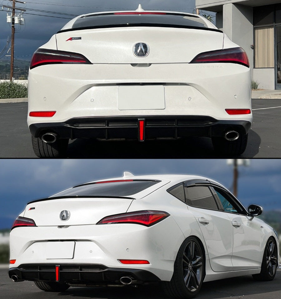 Gloss Black LED Rear Bumper Diffuser [for 2023-26 Acura Integra]
