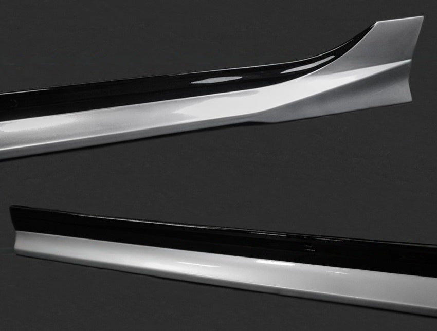 YOF V2 Solar Silver & Gloss Black Side Skirt Extension [for 2022-26 Honda Civic]