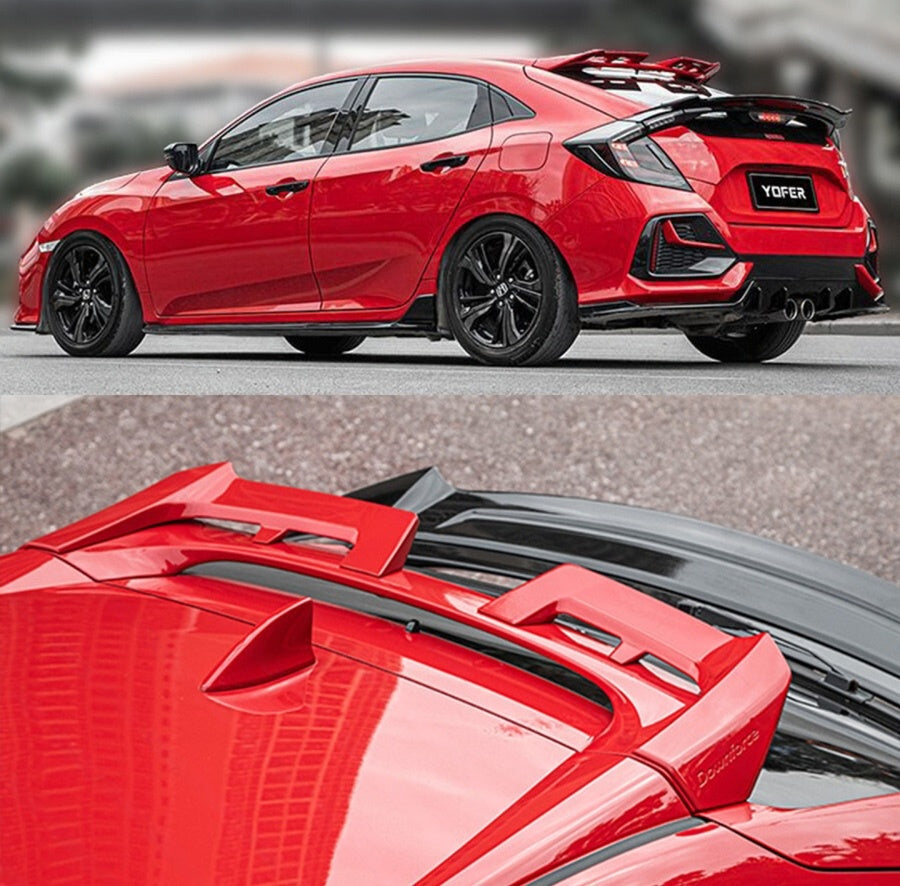 Rallye Red Roof Spoiler Add-On Extension [for 2017–2021 Honda Civic Hatchback]