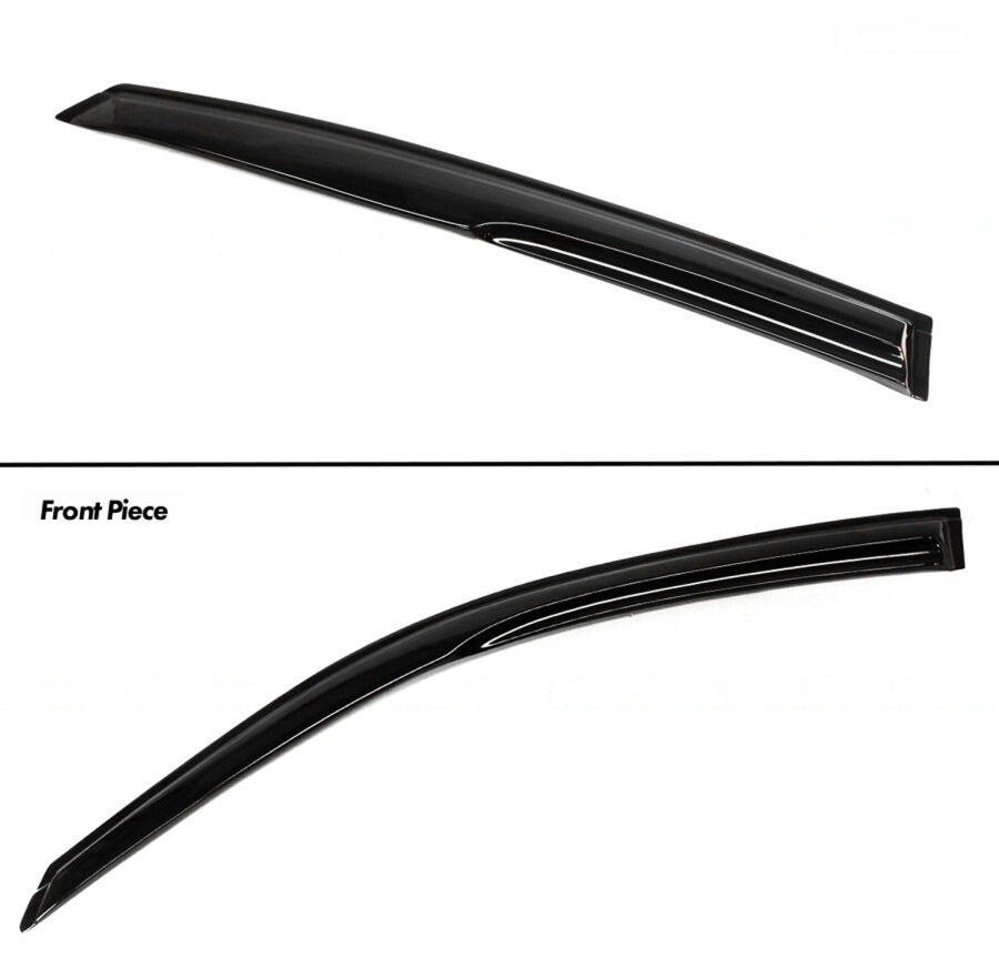 Black front window visor pieces for 2023-2026 Acura Integra, side-profile product shot