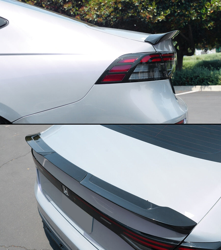 Glossy black V3 trunk spoiler mounted on 2023-26 Honda Accord (3)