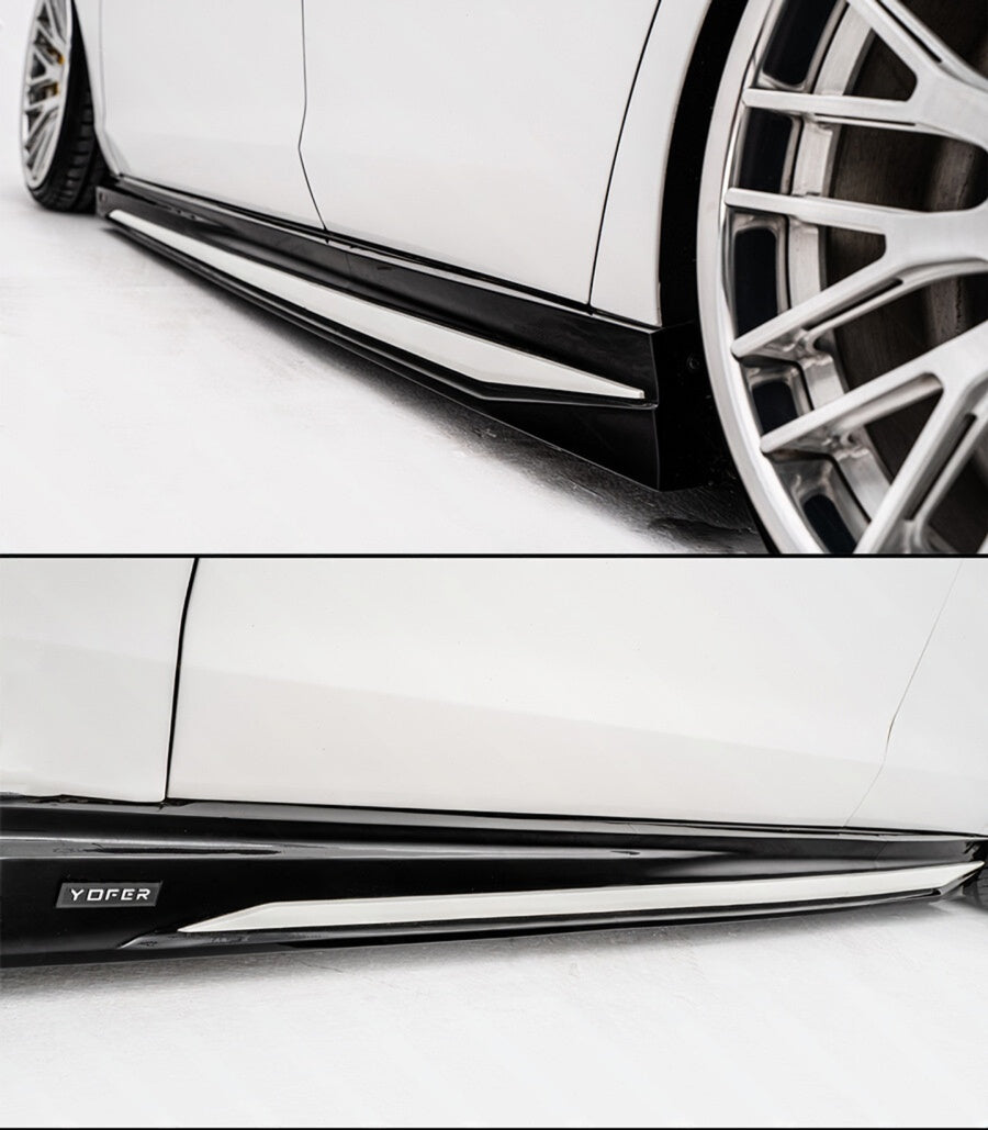 Glossy Black Add-On Side Skirt Extensions [for 2023-2026 Honda Accord]