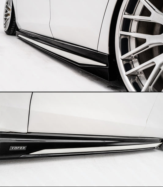 Glossy Black Add-On Side Skirt Extensions [for 2023-2026 Honda Accord]
