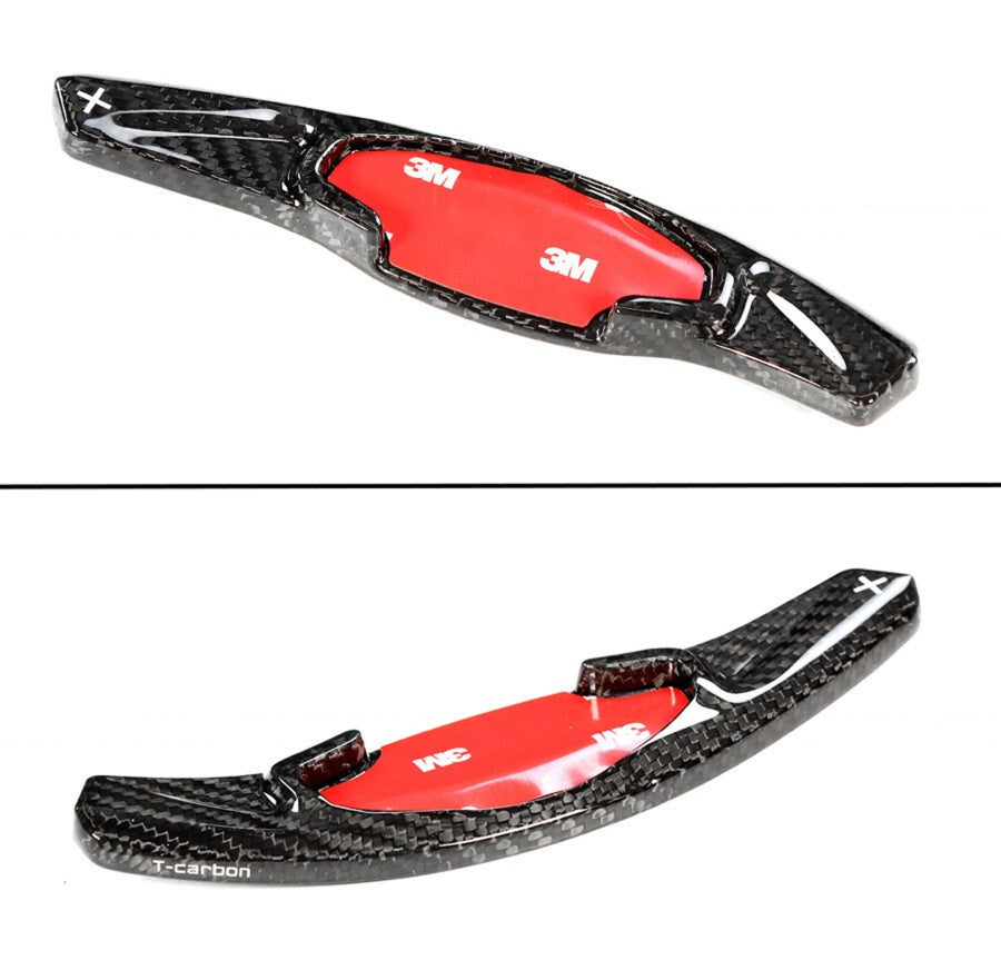 Carbon fiber steering wheel trim with paddle shifters installed on Honda Accord (2)