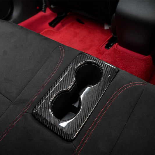 Real Carbon Fiber Rear Cup Holder Trim [for 2023-25 Honda Civic FL5 Type R]