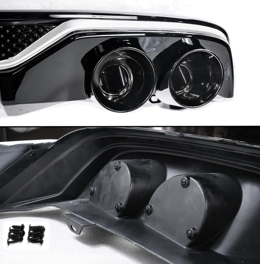 Gloss black rear diffuser with pearl white accents and titanium exhaust tips on Honda Accord (6)