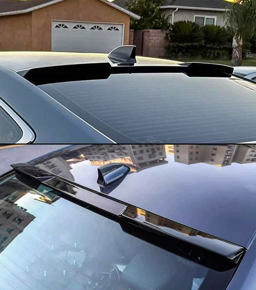 Black JDM duckbill trunk spoiler and roof spoiler mounted on 2023-2026 Honda Accord (3)