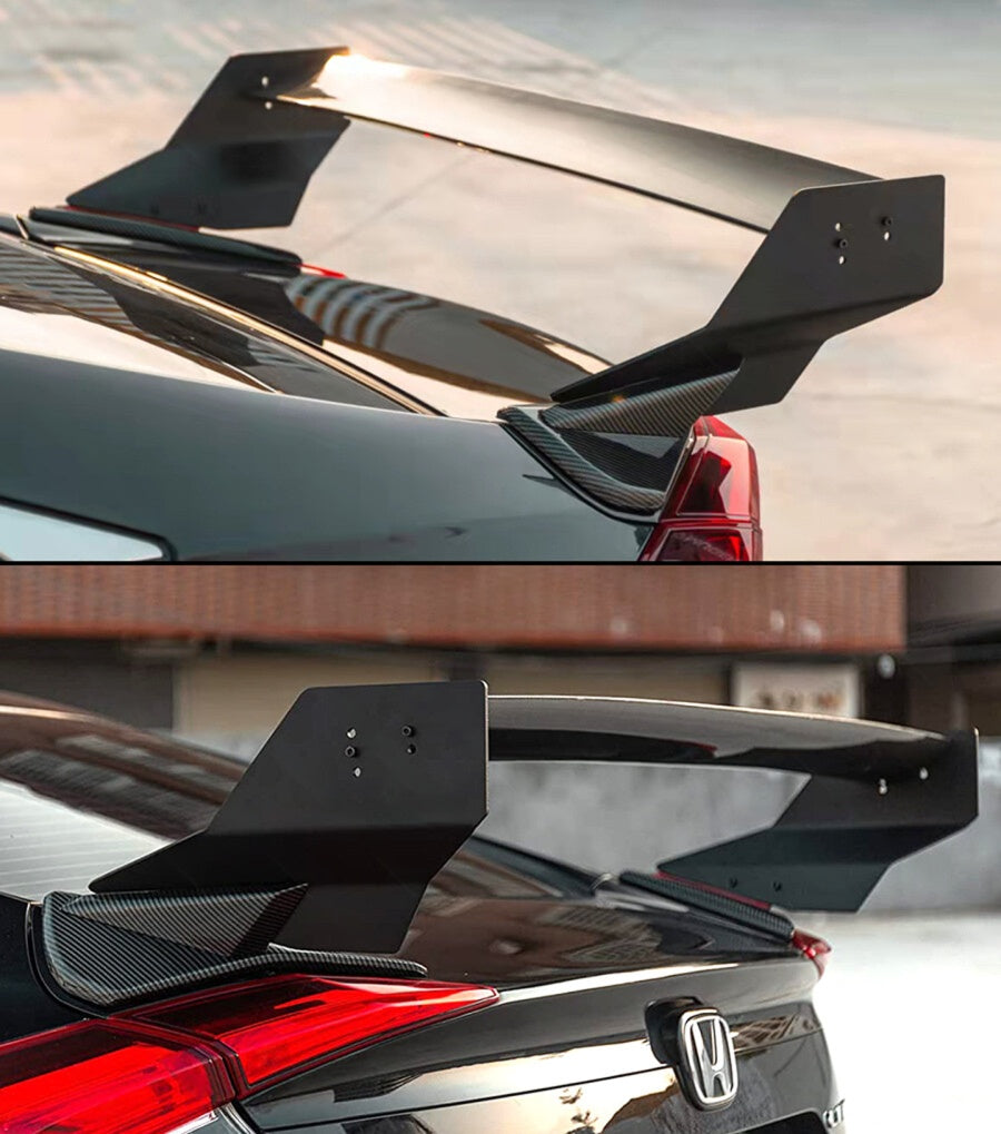 M1 GT Style high-wing trunk spoiler with metal billet stands and adjustable mid-wing design (2)