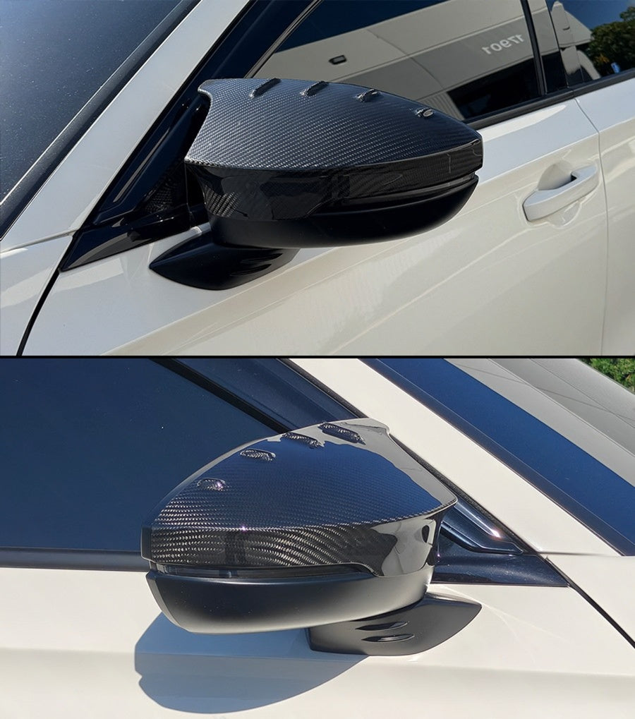 Carbon fiber Mugen style side mirror caps for Honda Civic (1)