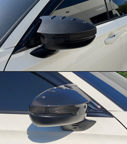 Carbon fiber Mugen style side mirror caps for Honda Civic (1)
