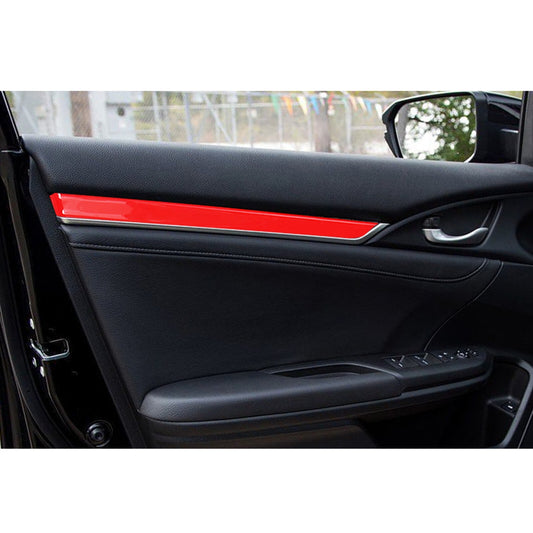 4pc Red Interior Door Trims [for 2016-2021 Honda Civic]
