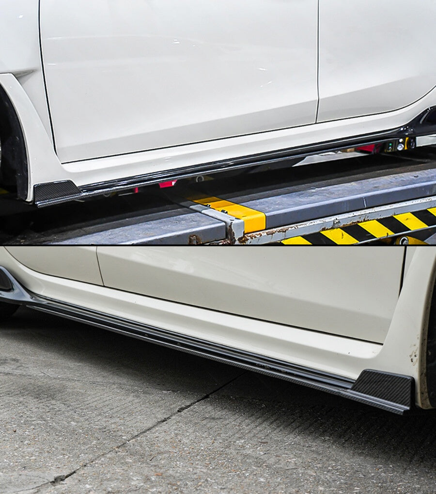 Real carbon fiber winglet side skirt splitters installed on 2023–2026 Honda Civic Type-R (2)