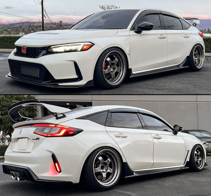 Pair of gloss black Mugen style side skirt extensions for Honda Civic Type-R FL5 (1)