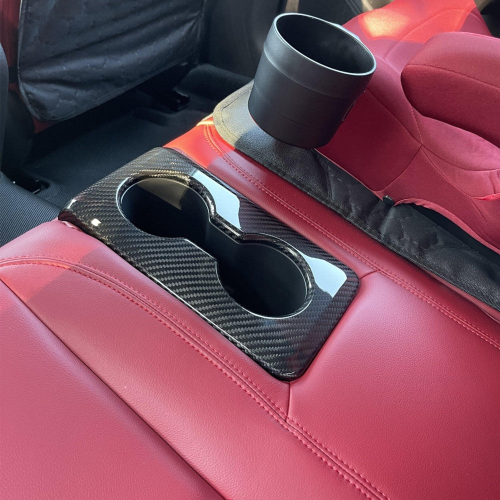 Carbon Fiber Rear Cup Holder Cover Trim [for 2023-2025 Acura Integra]