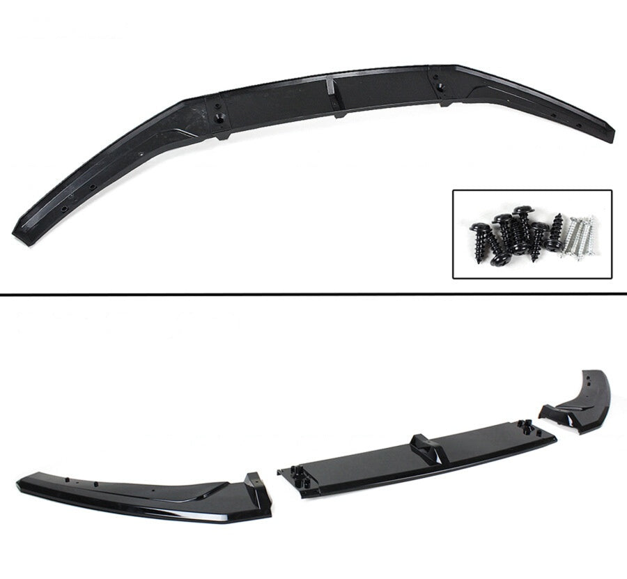 Gloss black front bumper lip and fog light trim for 2018-2020 Honda Accord (4)