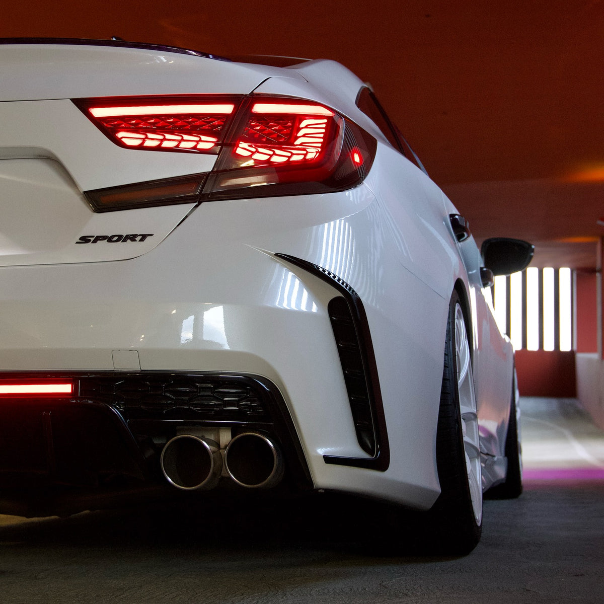 Dragon-scale patterned LED tail lights with smoked lens (4)