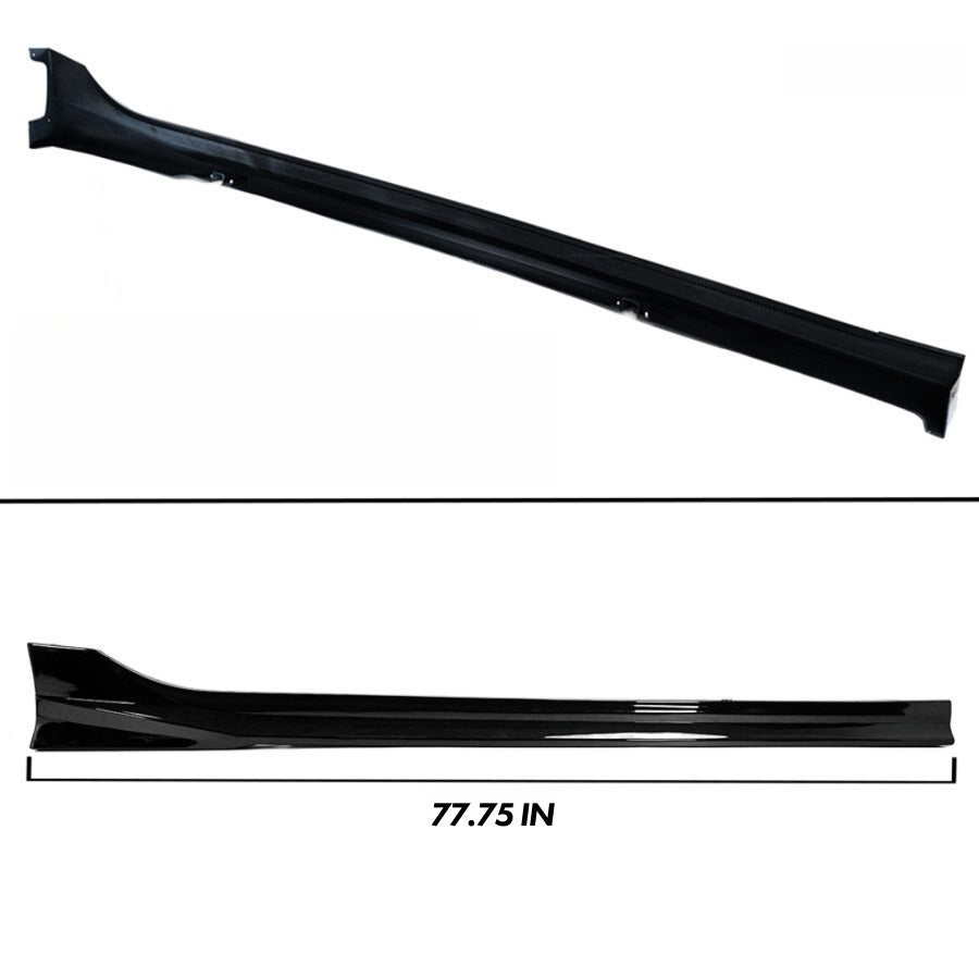 Gloss black side skirt extension installed on 2022–2026 Honda Civic sedan (3)