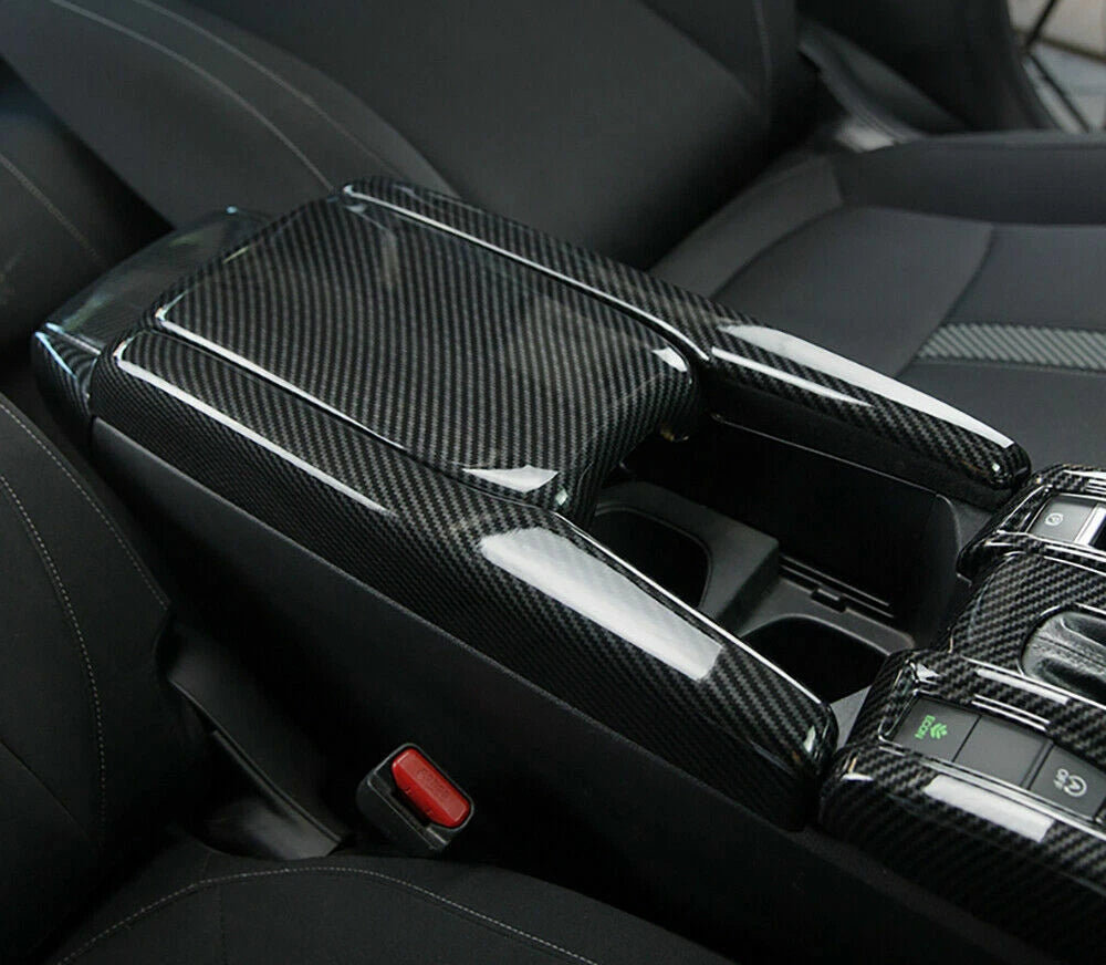 Carbon Fiber Style Center Armrest Cover [for 2016-21 Honda Civic]