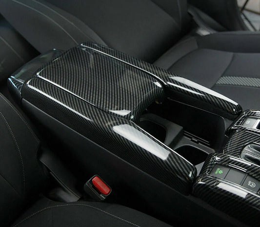 Carbon Fiber Style Center Armrest Cover [for 2016-21 Honda Civic]