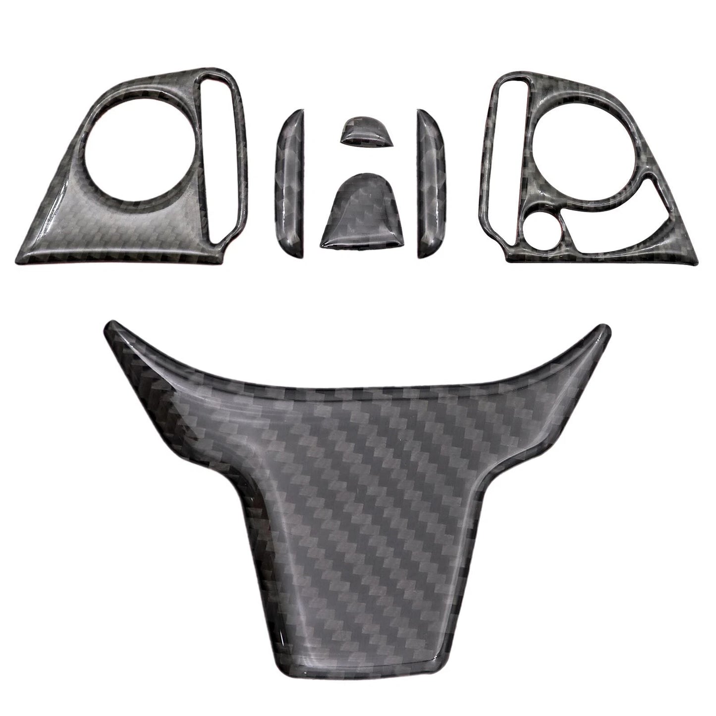 Carbon Fiber Steering Wheel Trim Overlays [for 2016-19 Honda Civic]