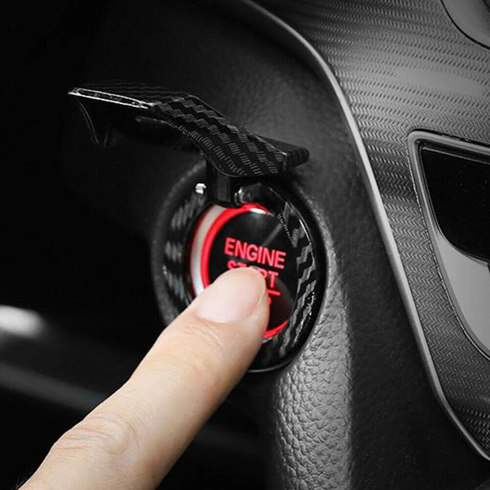 Carbon Fiber Engine Start/Stop Push Button Cover Trim