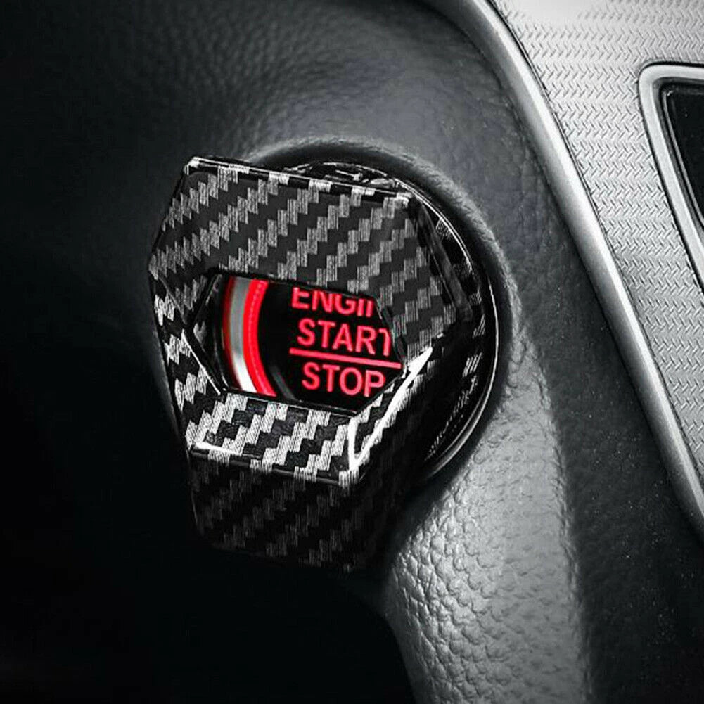 Carbon Fiber Engine Start/Stop Push Button Cover Trim