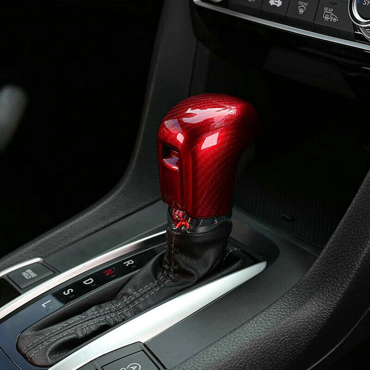 Carbon Fiber Style Gear Shift Knob Cover [for Honda Civic 2016-21]