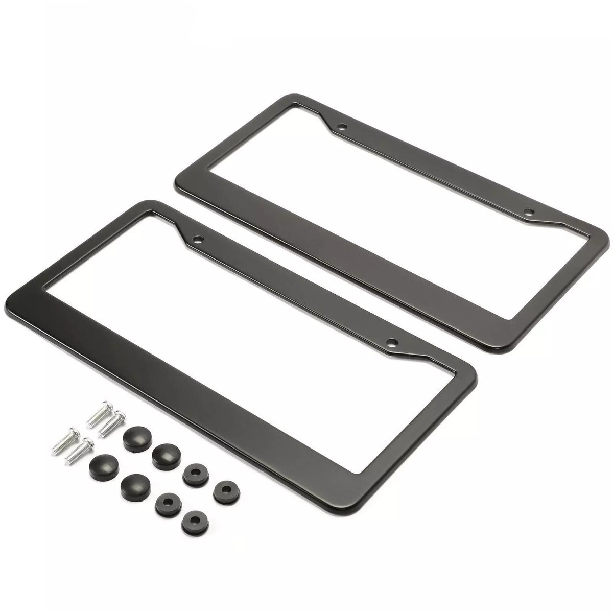 Pair of black stainless steel license plate frames (2)