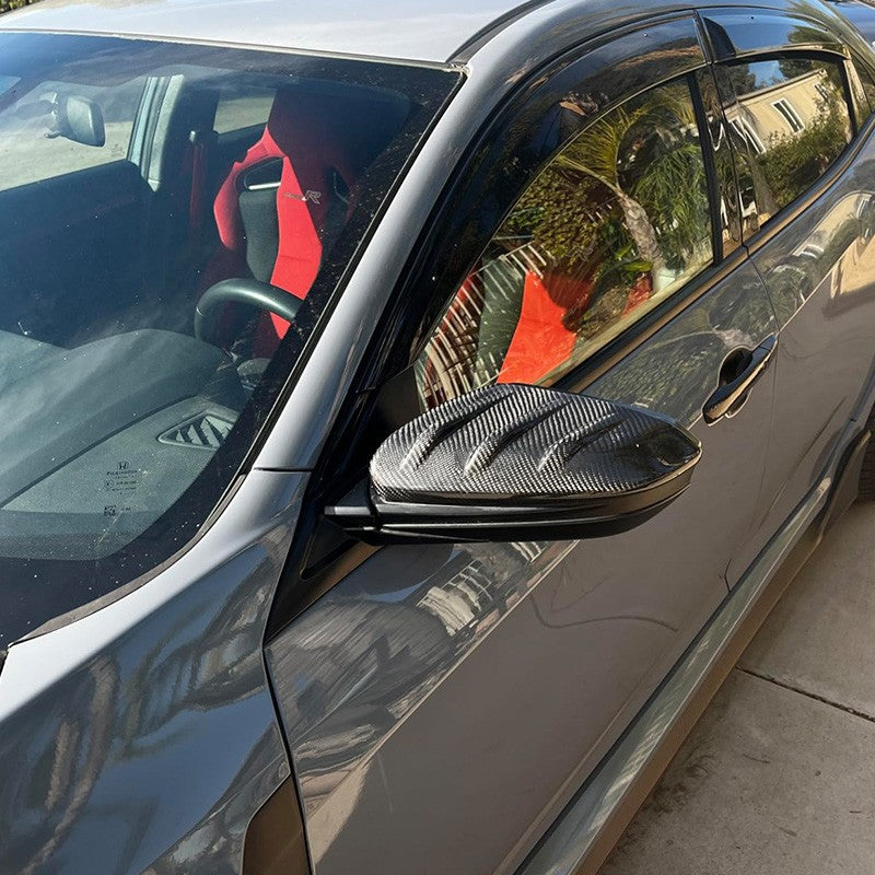 Real carbon fiber mirror caps with 3K twill weave for 2016-2021 Honda Civic (6)