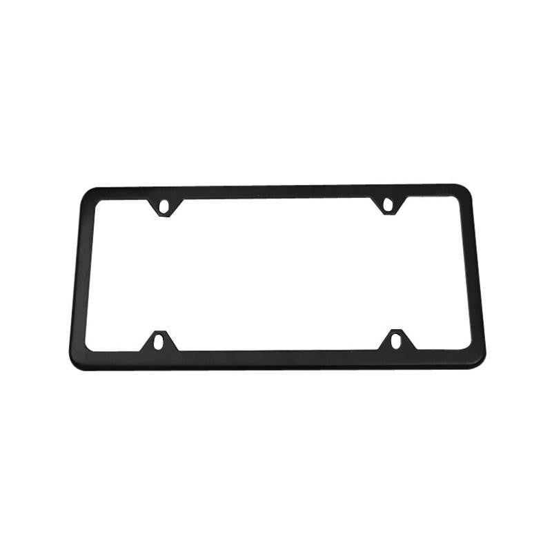 Black stainless steel license plate frame with screw caps (5)