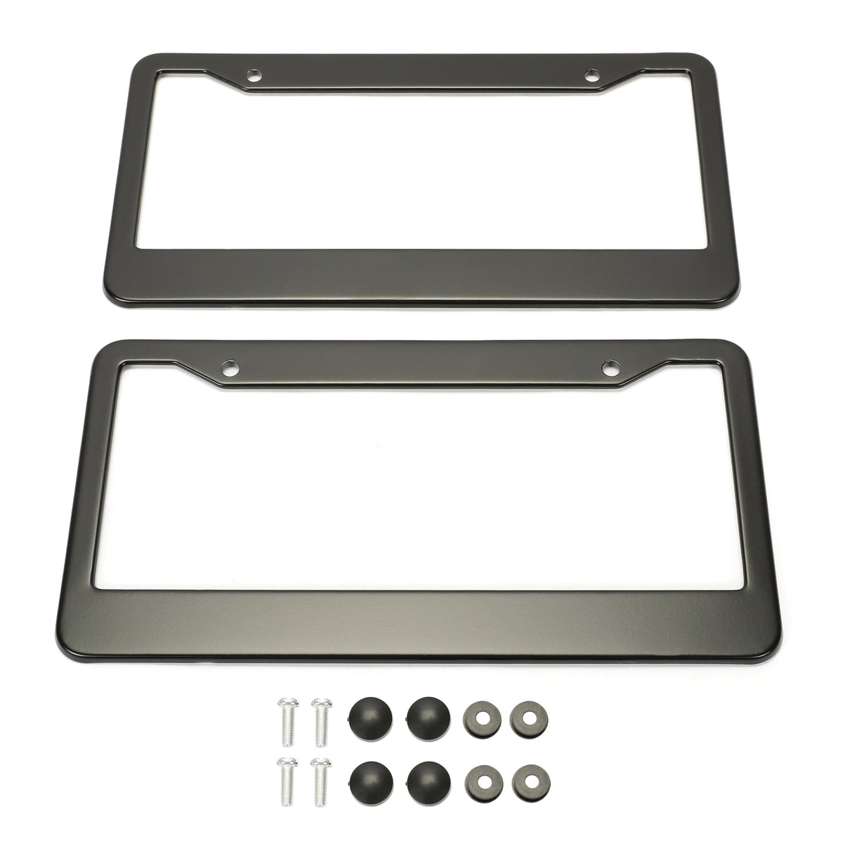 Pair of black stainless steel license plate frames (1)