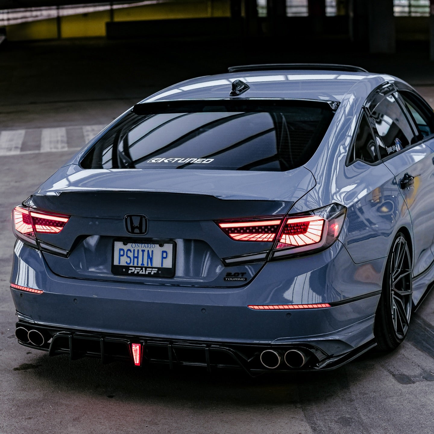 Black/Smoke LED tail lights for Honda Accord with sequential turn signal design. (1)