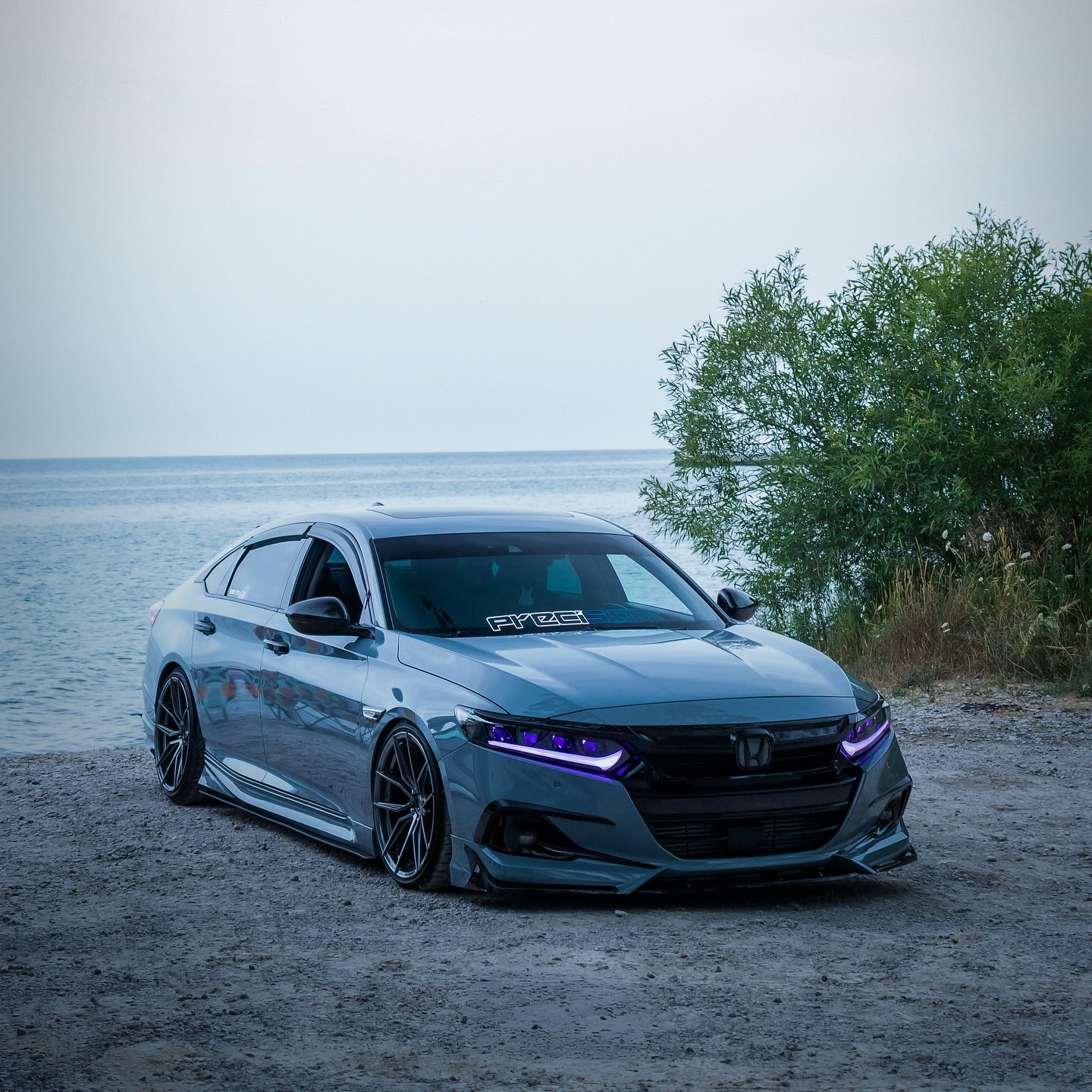 Pair of RGB LED sequential projector headlights with illuminated daytime running lights (3)