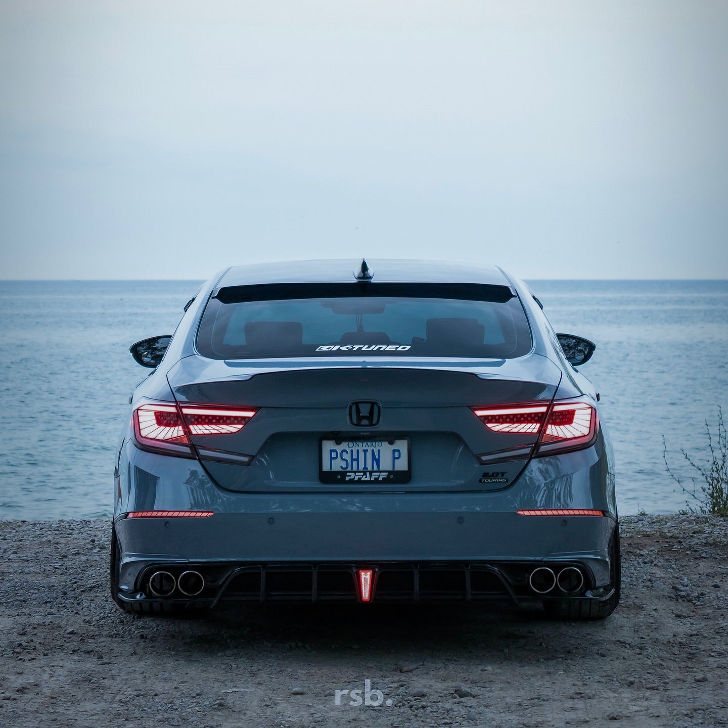 Black/Smoke LED tail lights for Honda Accord with sequential turn signal design. (3)