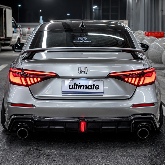 Pair of smoked LED taillights with sequential turn signals for Honda Civic sedan