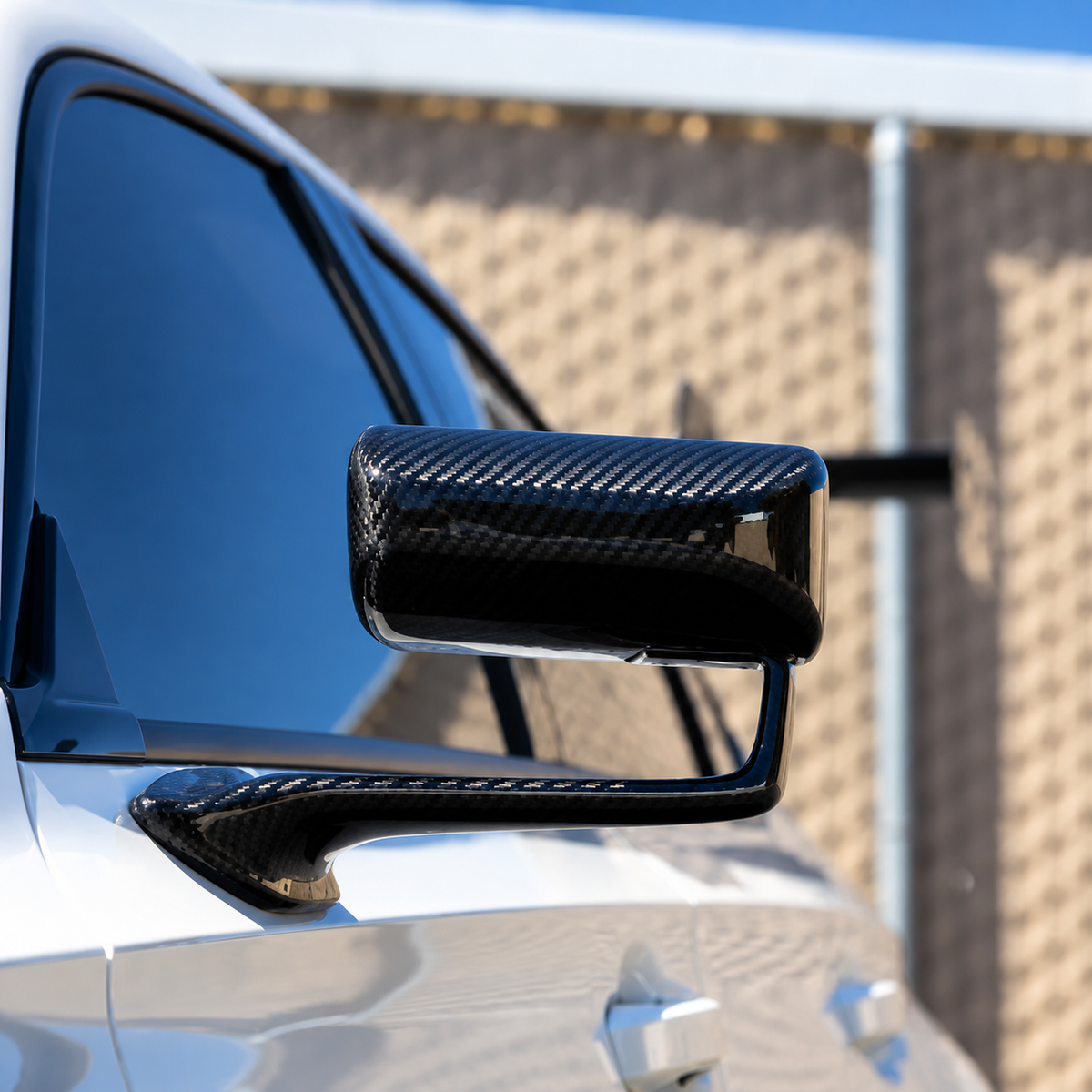 Carbon fiber aerodynamic mirror with airfoil stalk design for Honda Civic (1)