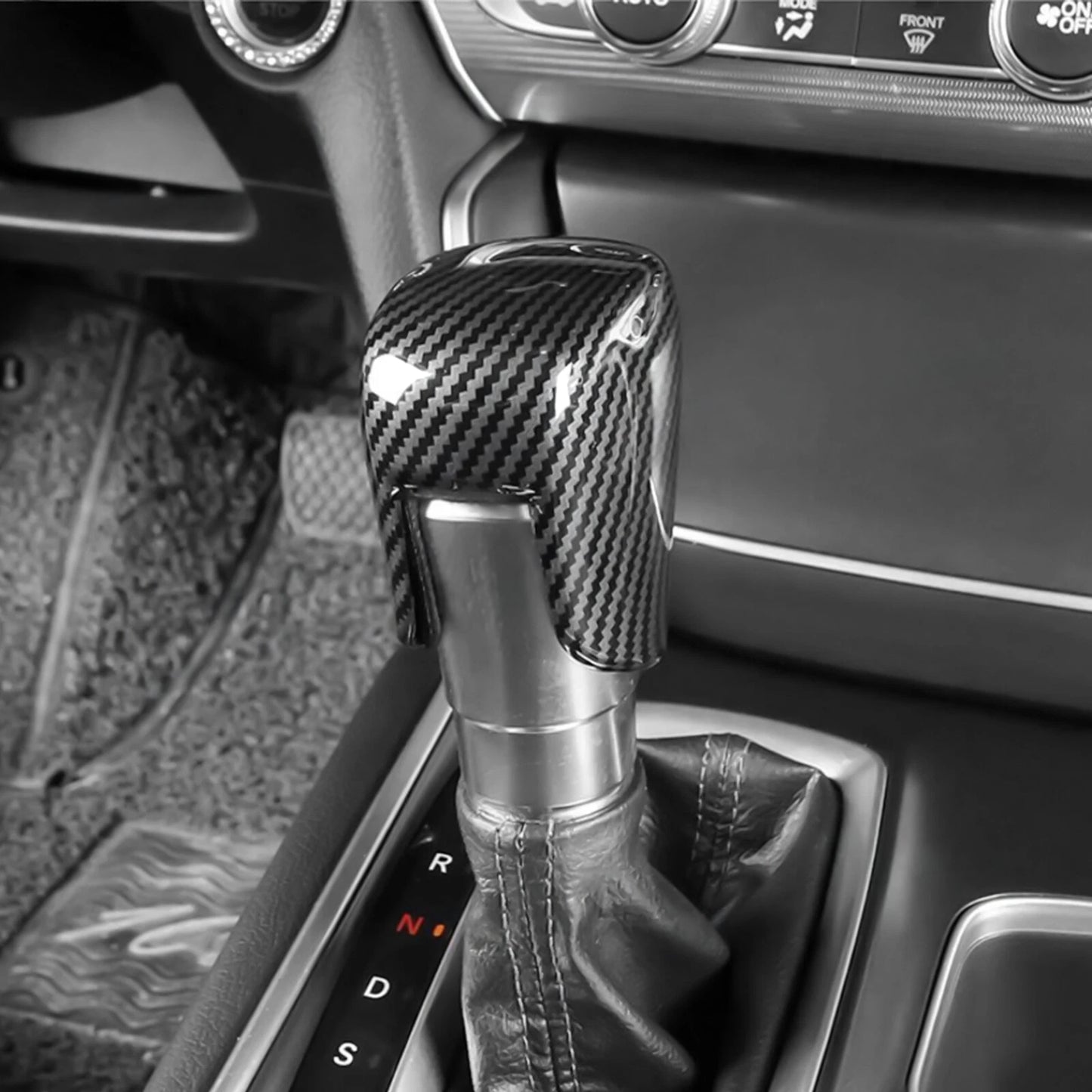 Carbon Fiber Style Gear Shift Knob Cover [for Honda Civic & Accord]