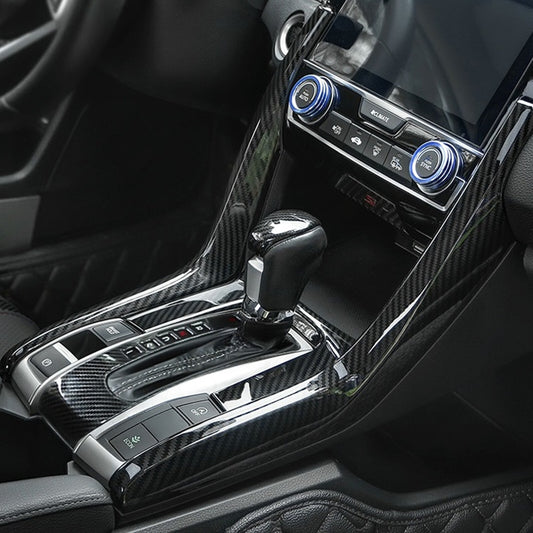 Carbon Fiber Style Gear Shift Panel Stripe Cover Trim [for Honda Civic 2016-21]